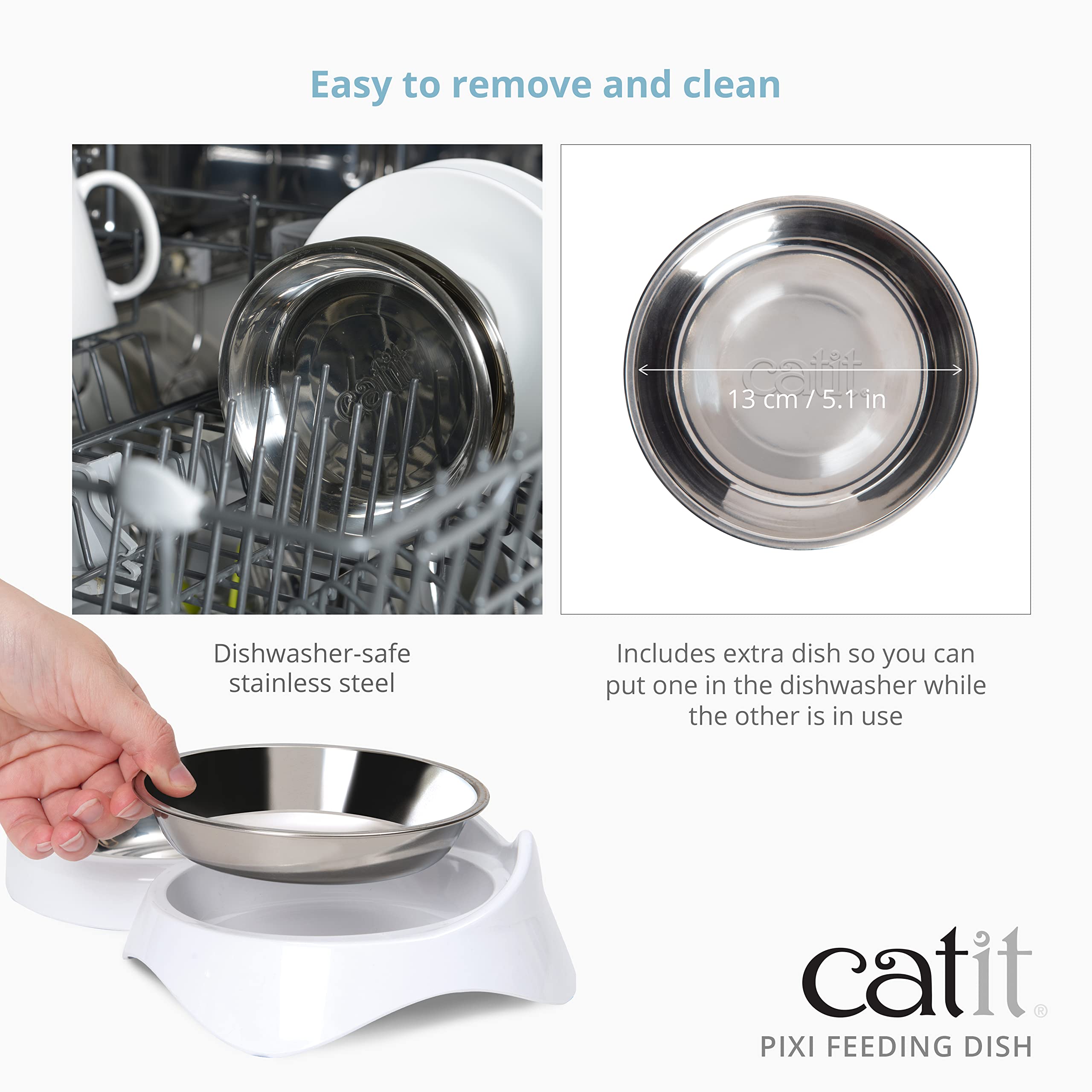 Foto 5 pulgar | Plato De Alimentación Catit Pixi Double Whisker Stress Free White - Venta Internacional.