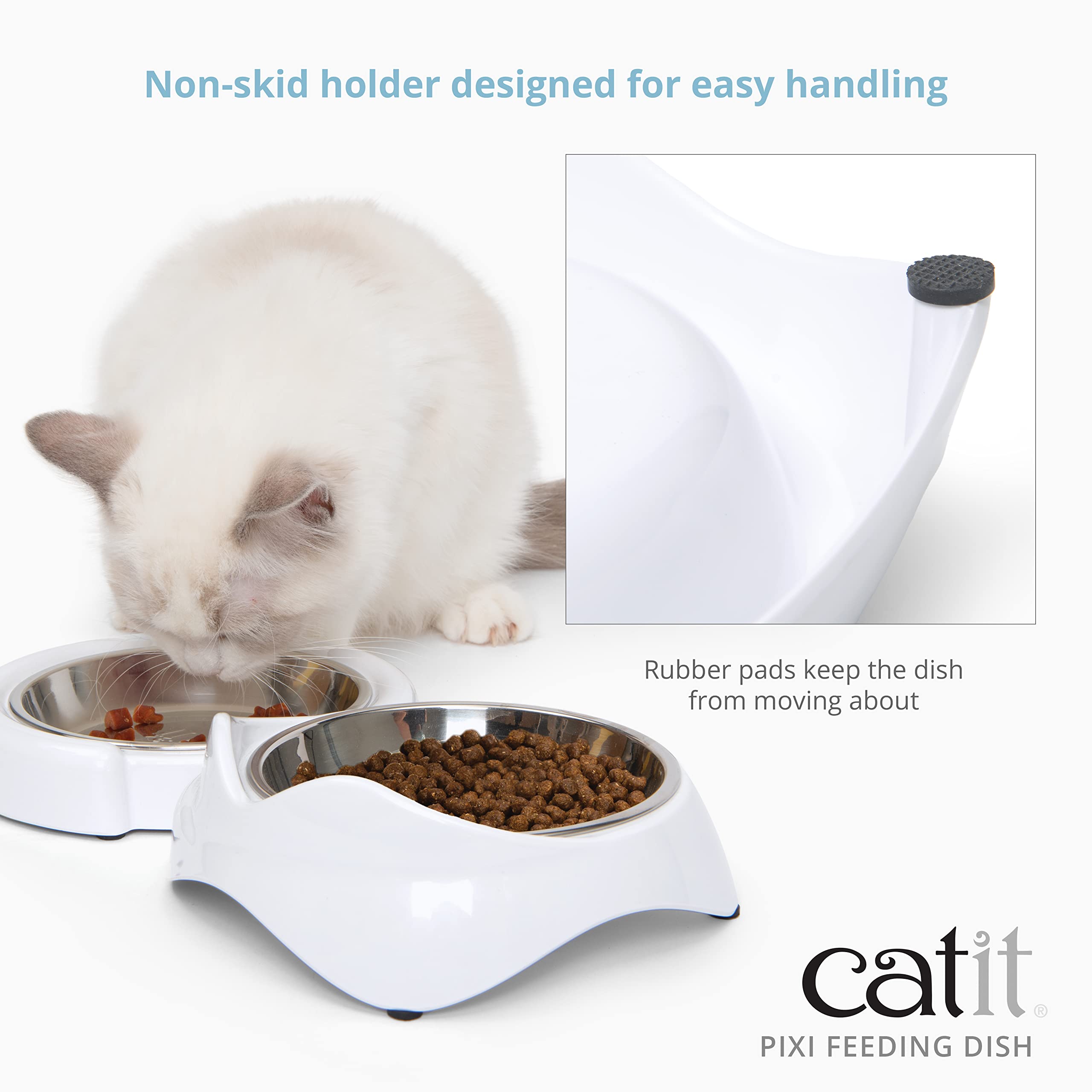 Foto 6 pulgar | Plato De Alimentación Catit Pixi Double Whisker Stress Free White - Venta Internacional.