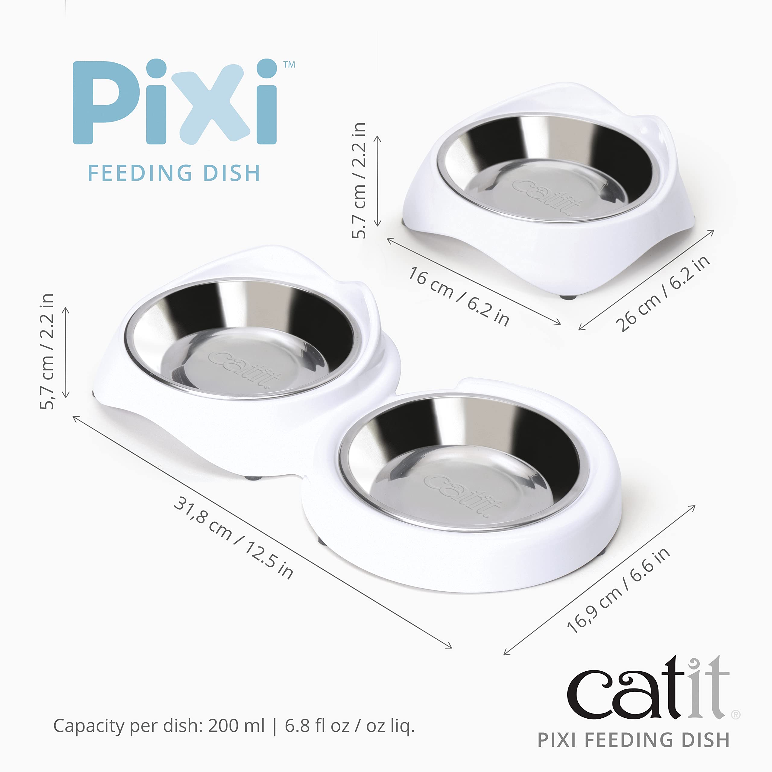 Foto 7 pulgar | Plato De Alimentación Catit Pixi Double Whisker Stress Free White - Venta Internacional.