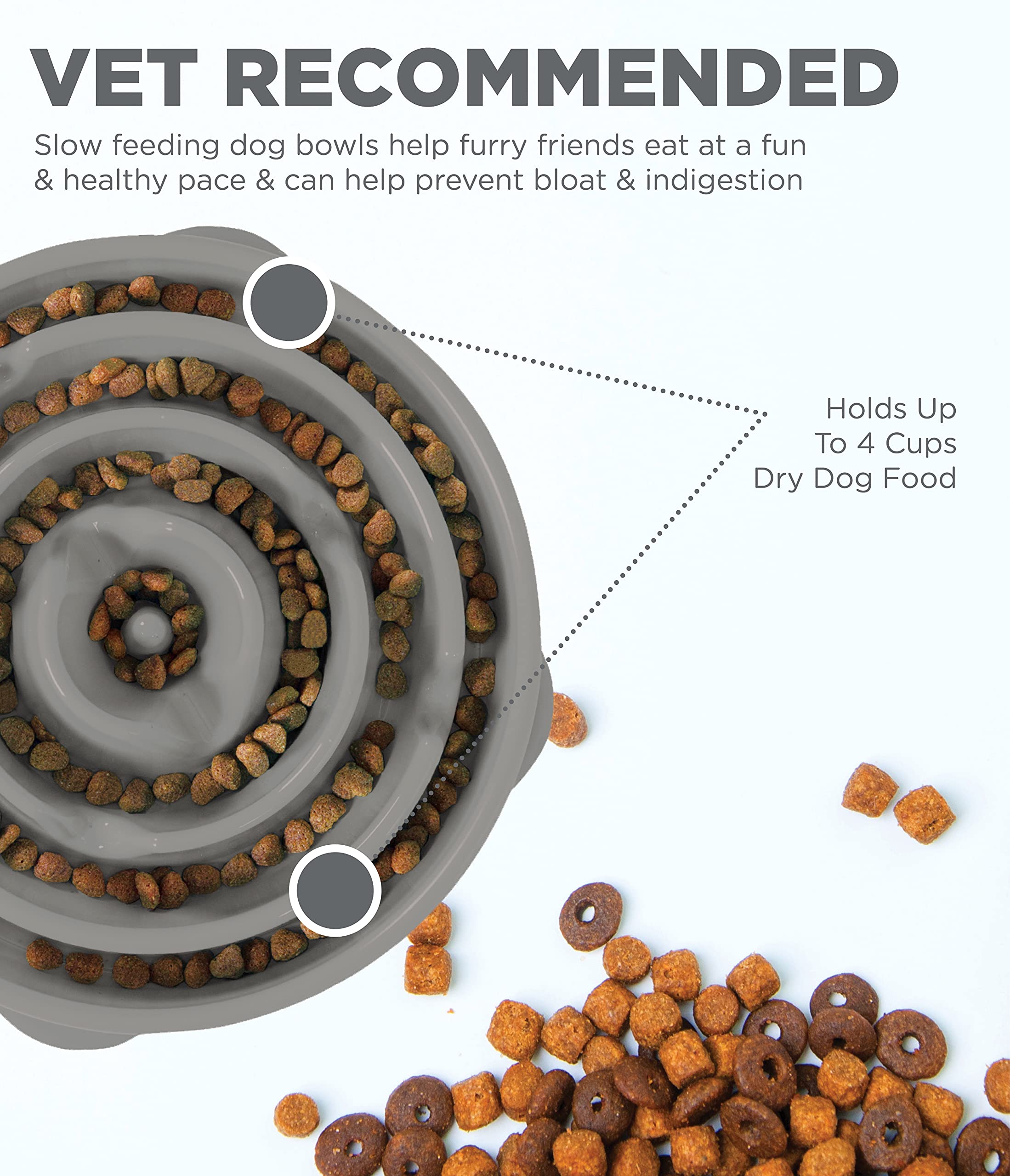 Foto 3 pulgar | Dog Bowl Outward Hound Fun Feeder Slo Bowl, Alimentador Lento - Venta Internacional.