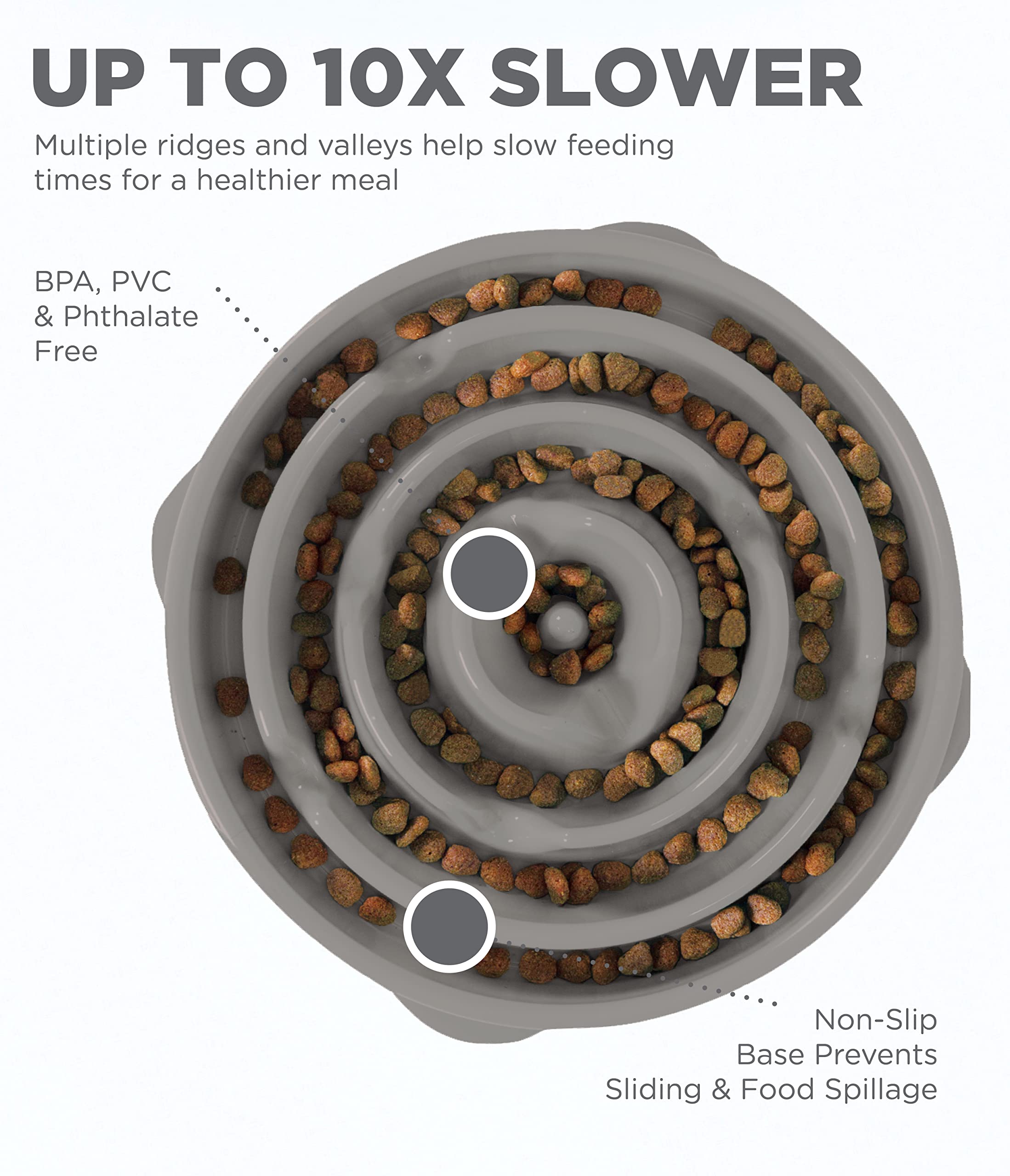 Foto 4 pulgar | Dog Bowl Outward Hound Fun Feeder Slo Bowl, Alimentador Lento - Venta Internacional.