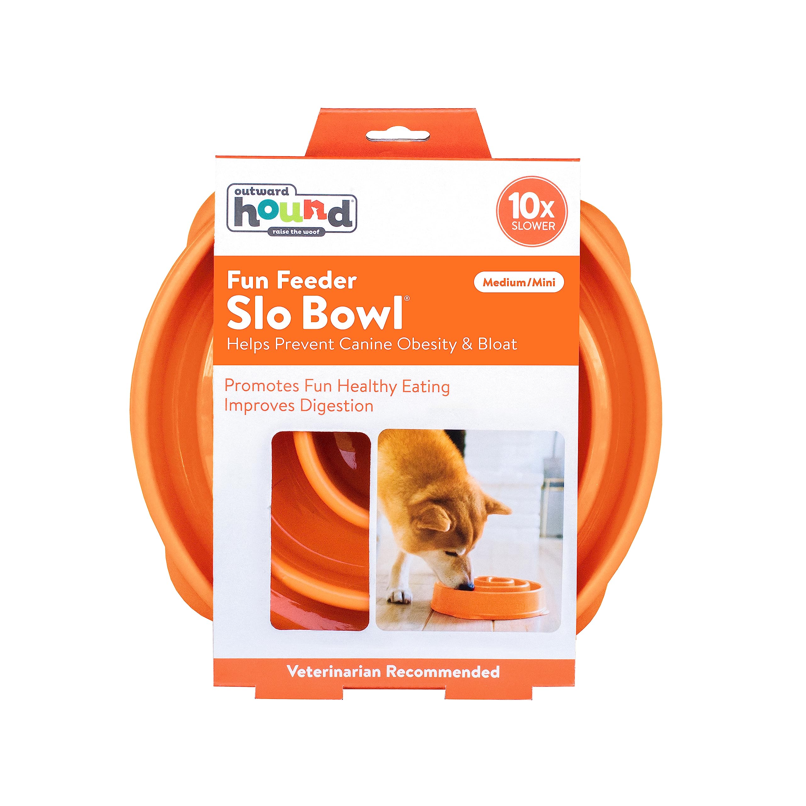 Foto 6 | Dog Bowl Outward Hound Fun Feeder Slo Bowl, Alimentador Lento, Naranja - Venta Internacional.