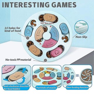 Foto 3 | Cuenco Dispensador De Comida Interactivo Con Forma De Rompecabezas Para Perros Que Se Alimenta Lenta - Venta Internac
