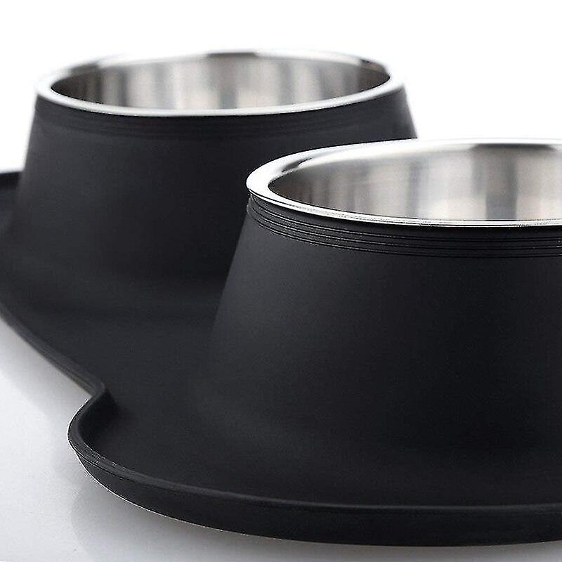 Foto 5 pulgar | Comederos Para Mascotas Huoguo, De Acero Inoxidable, Antidesbordamiento, Gris - Venta Internacional.
