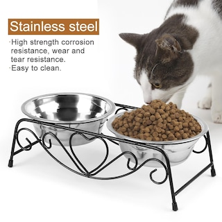 Foto 5 | Comedero De Agua Para Alimentos Para Mascotas, Cuencos Dobles De Acero Inoxidable - Venta Internacional.