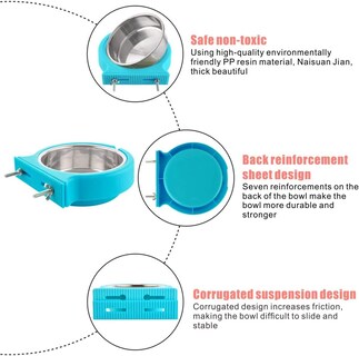Foto 2 | Cuenco Crate Dog Extraíble De Acero Inoxidable Para Comida Y Agua - Venta Internacional.