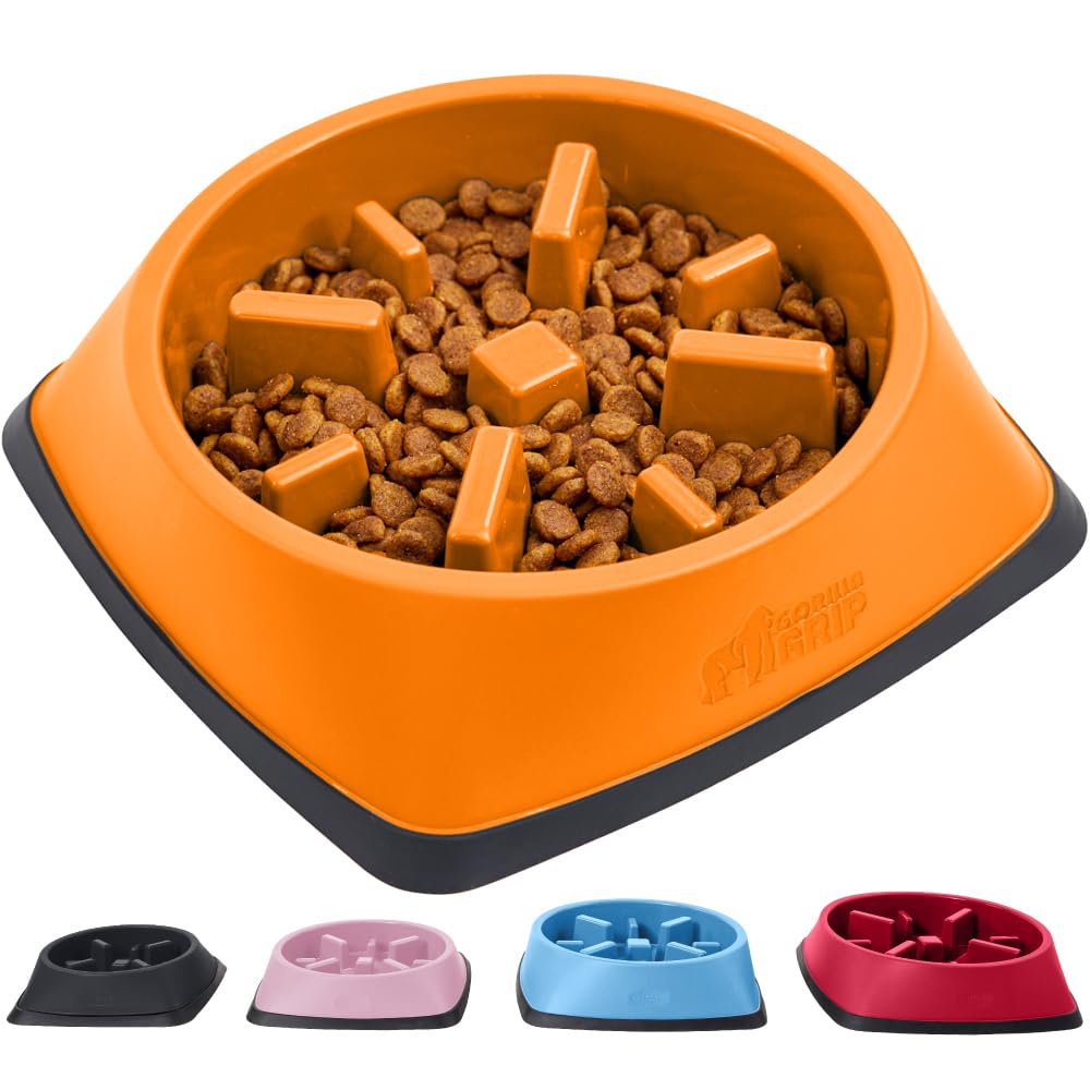Foto 2 pulgar | Cuenco Para Perros Slow Feeder Gorilla Grip, 2 Tazas, Naranja, 100% Libre De Bpa - Venta Internacional.