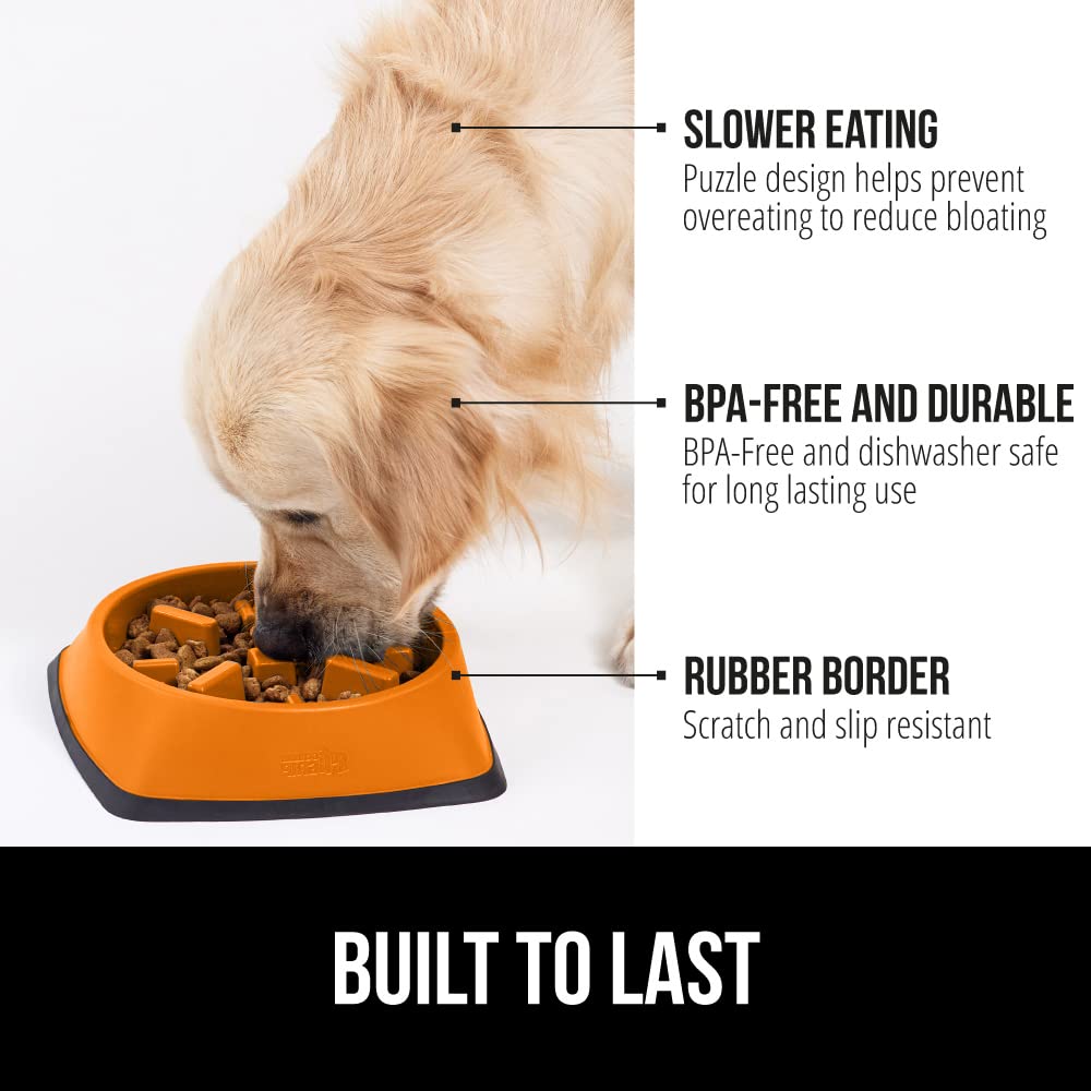 Foto 3 pulgar | Cuenco Para Perros Slow Feeder Gorilla Grip, 2 Tazas, Naranja, 100% Libre De Bpa - Venta Internacional.