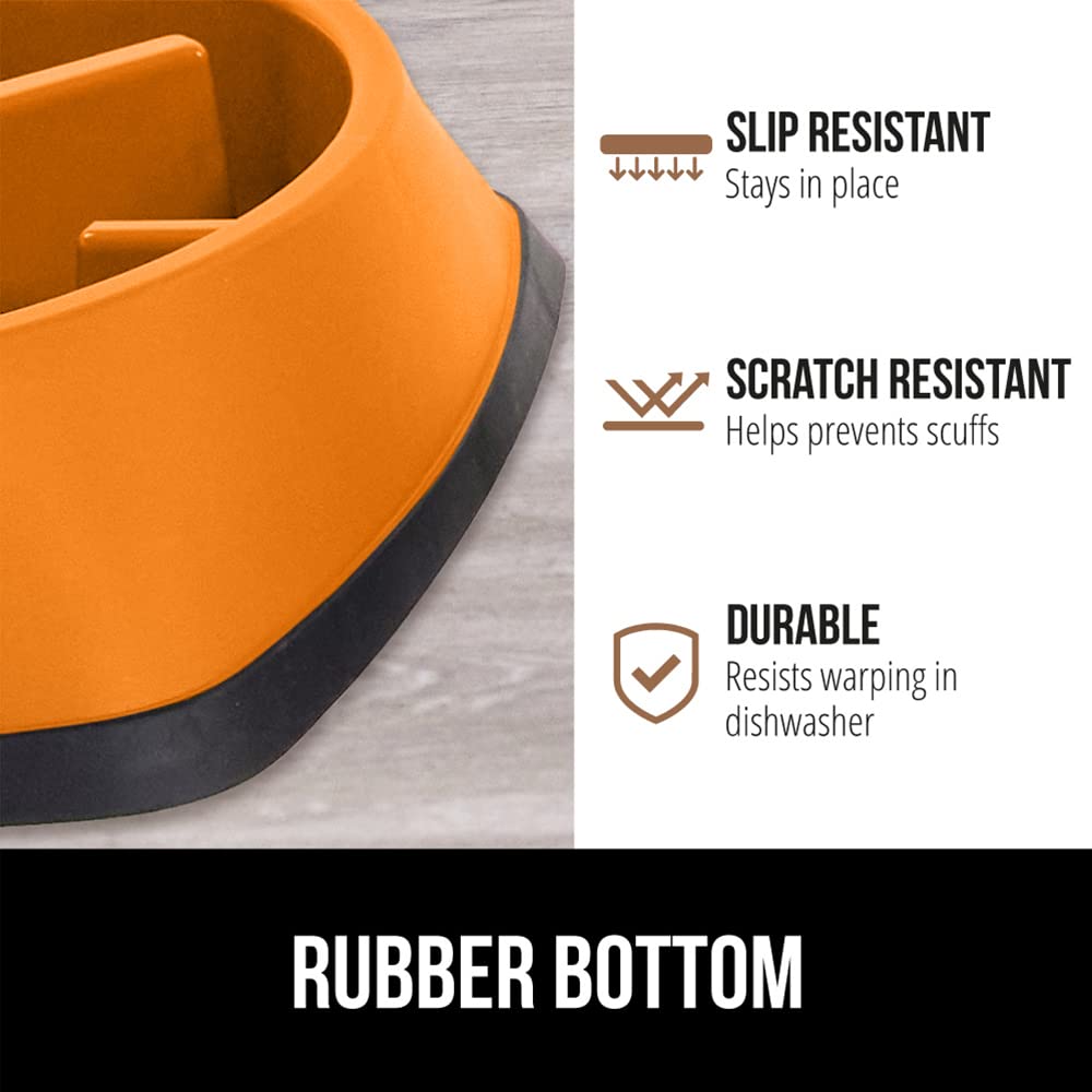 Foto 5 pulgar | Cuenco Para Perros Slow Feeder Gorilla Grip, 2 Tazas, Naranja, 100% Libre De Bpa - Venta Internacional.