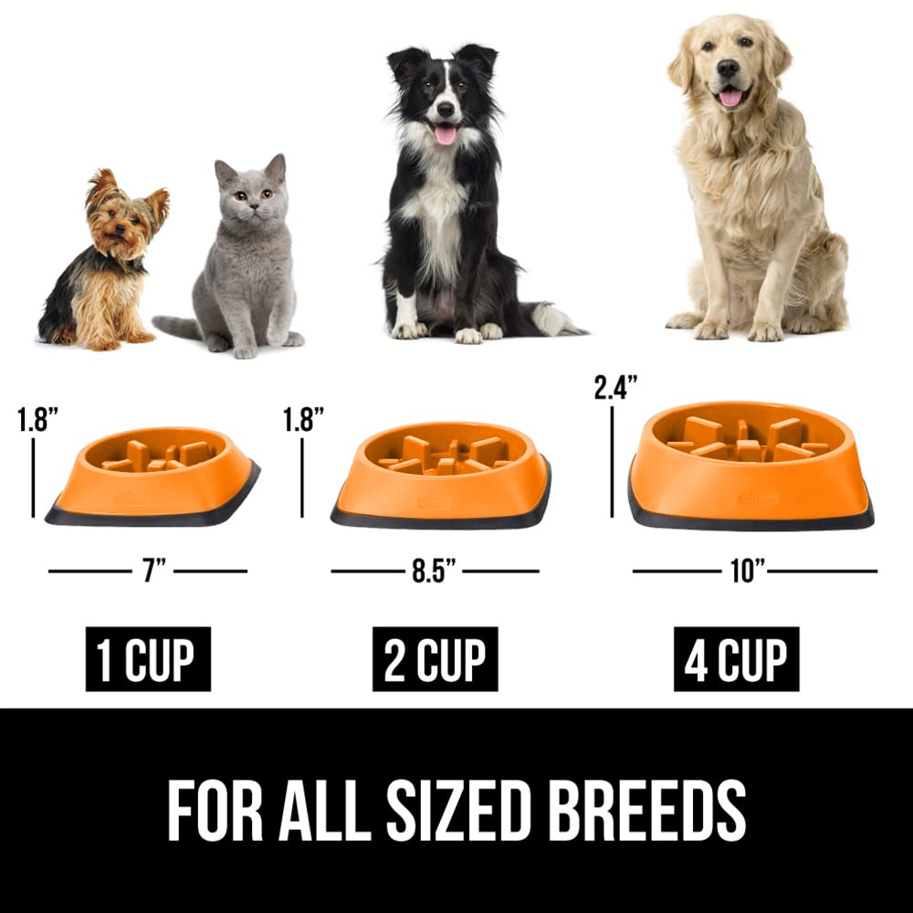 Foto 7 pulgar | Cuenco Para Perros Slow Feeder Gorilla Grip, 2 Tazas, Naranja, 100% Libre De Bpa - Venta Internacional.