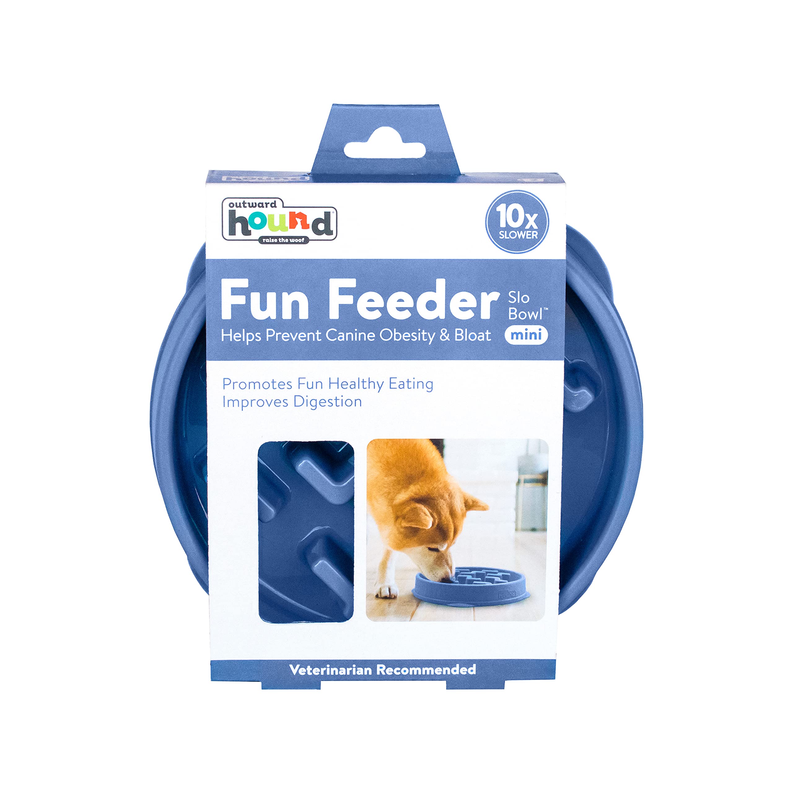 Foto 7 pulgar | Dog Bowl Outward Hound Fun Feeder Slo Bowl, Alimentador Lento, Azul - Venta Internacional.