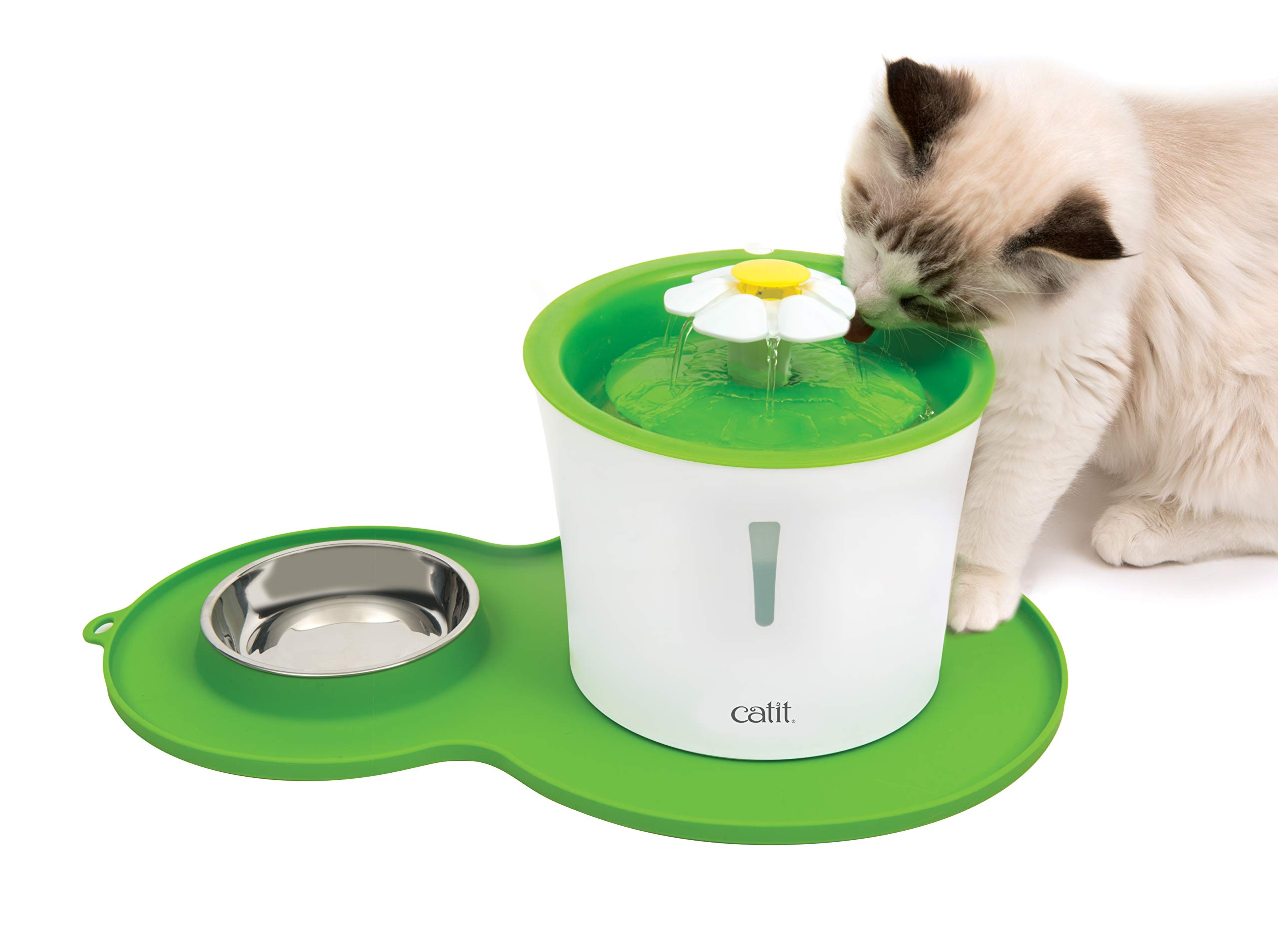 Foto 4 pulgar | Mantel Individual Cat Catit Con Forma De Cacahuete, Color Verde, Con Cuenco De Acero Inoxidable - Venta Internacional.