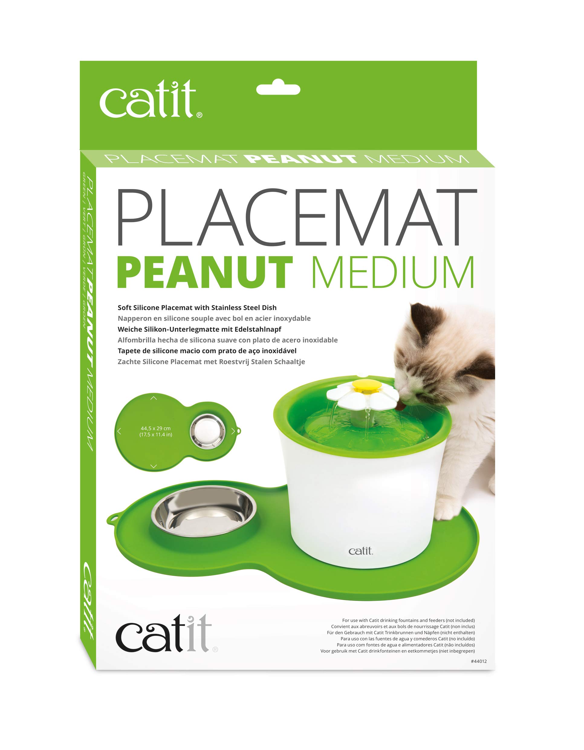 Foto 5 pulgar | Mantel Individual Cat Catit Con Forma De Cacahuete, Color Verde, Con Cuenco De Acero Inoxidable - Venta Internacional.