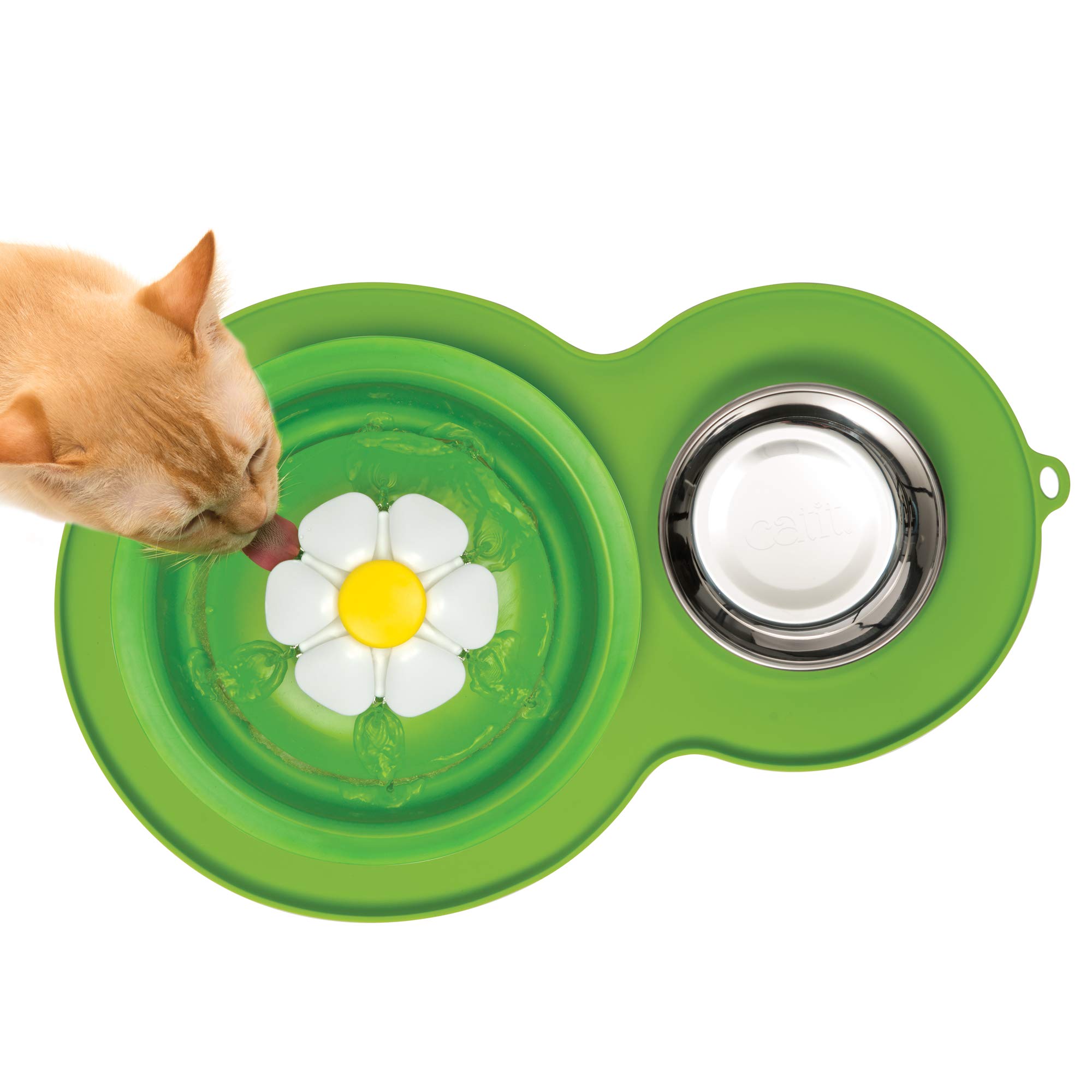 Foto 6 pulgar | Mantel Individual Cat Catit Con Forma De Cacahuete, Color Verde, Con Cuenco De Acero Inoxidable - Venta Internacional.