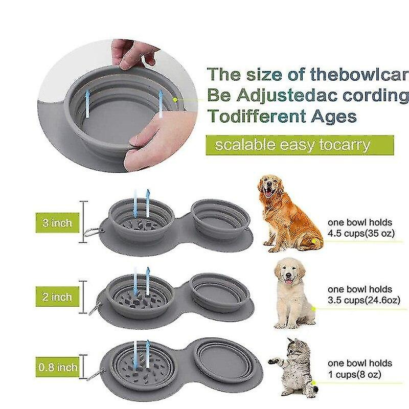 Foto 4 pulgar | Alfombrillas Para Perros, Doble Cuenco, Alimentación De Cachorros Para Viajes - Venta Internacional.