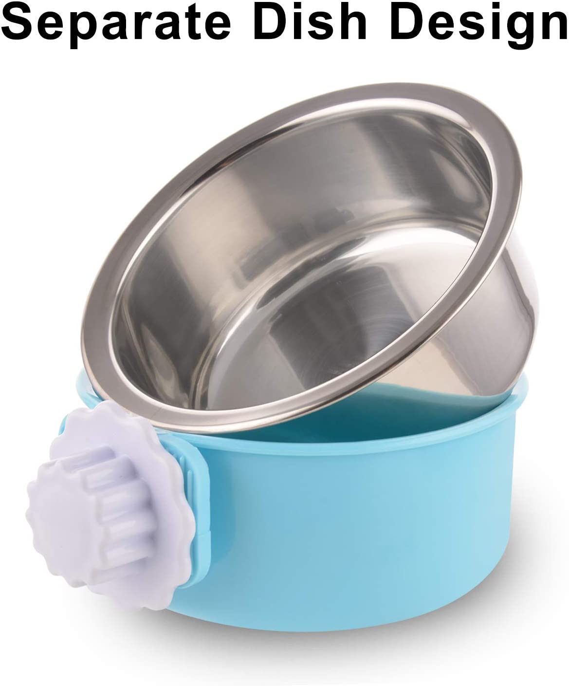 Foto 2 pulgar | Comedero De Agua Y Comida Extraíble De Acero Inoxidable Crate Dog Bowl - Venta Internacional.