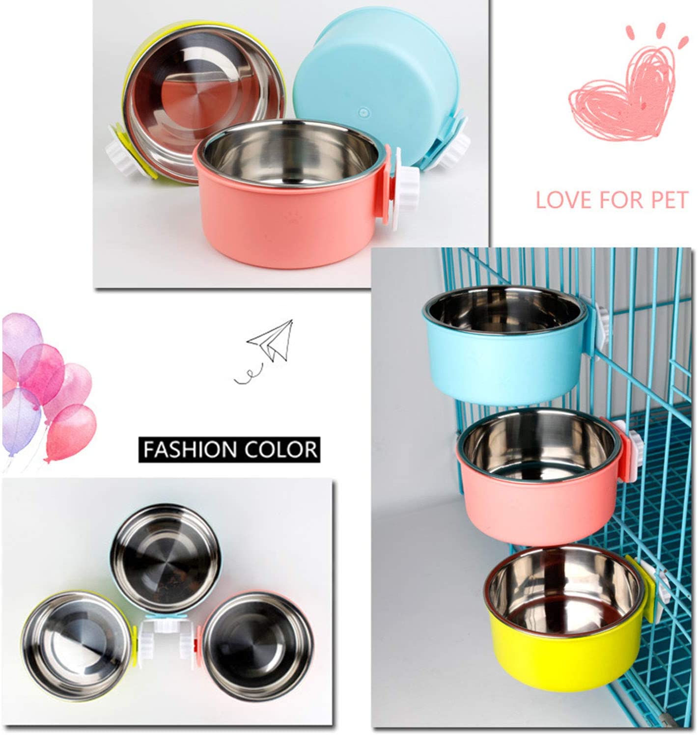 Foto 3 pulgar | Comedero De Agua Y Comida Extraíble De Acero Inoxidable Crate Dog Bowl - Venta Internacional.
