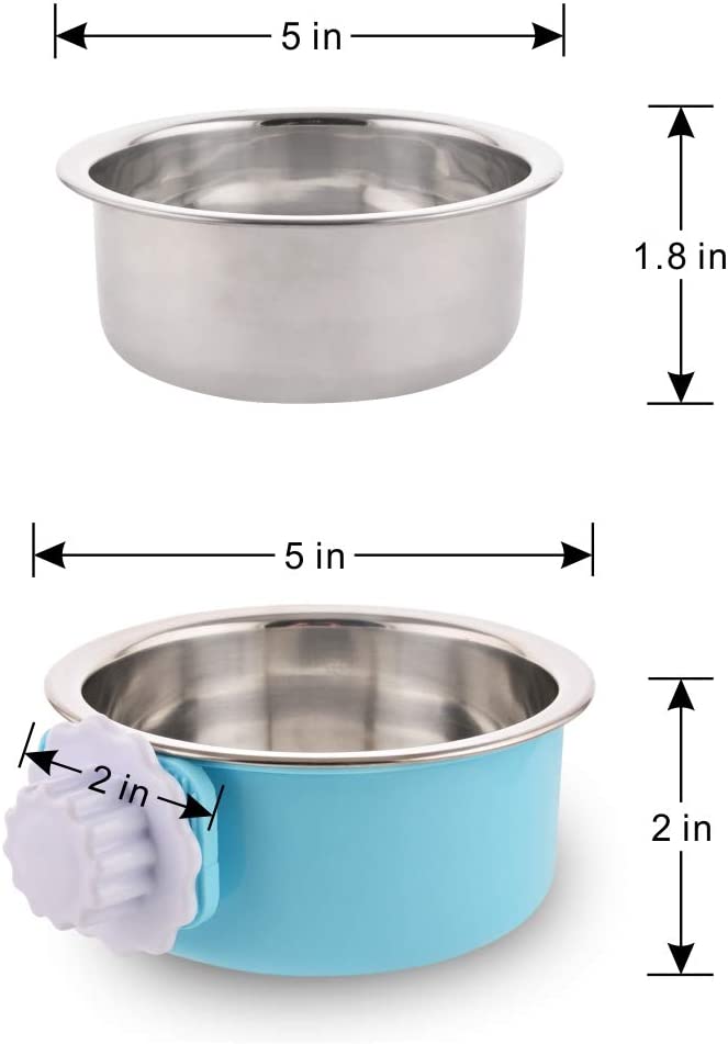 Foto 5 pulgar | Comedero De Agua Y Comida Extraíble De Acero Inoxidable Crate Dog Bowl - Venta Internacional.