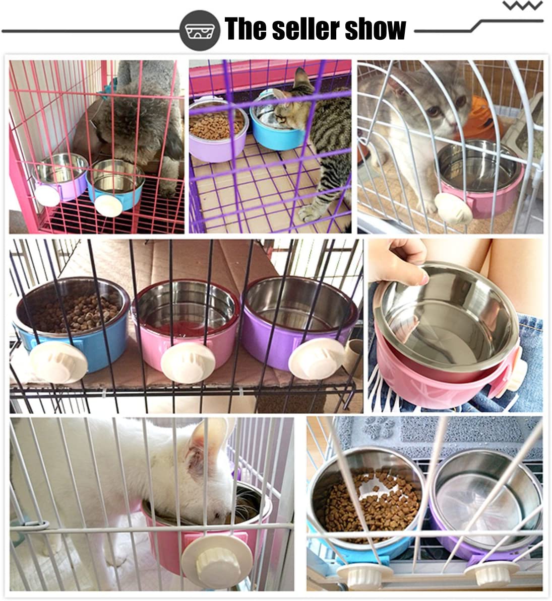 Foto 4 pulgar | Cuenco Crate Dog Extraíble De Acero Inoxidable Para Comida Y Agua - Venta Internacional.