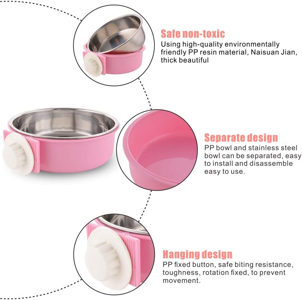 Foto 6 pulgar | Cuenco Crate Dog Extraíble De Acero Inoxidable Para Comida Y Agua - Venta Internacional.