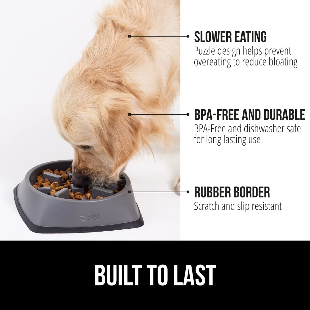 Foto 3 pulgar | Cuenco Para Perros Slow Feeder Gorilla Grip, 1 Taza, Gris, 100% Libre De Bpa - Venta Internacional.
