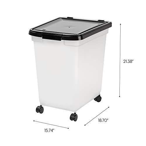 Foto 4 pulgar | Recipiente Hermético Para Comida Para Mascotas Iris 65l Con Ruedas, Negro - Venta Internacional.