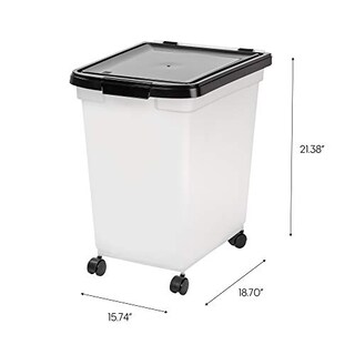 Foto 3 | Recipiente Hermético Para Comida Para Mascotas Iris 65l Con Ruedas, Negro - Venta Internacional.
