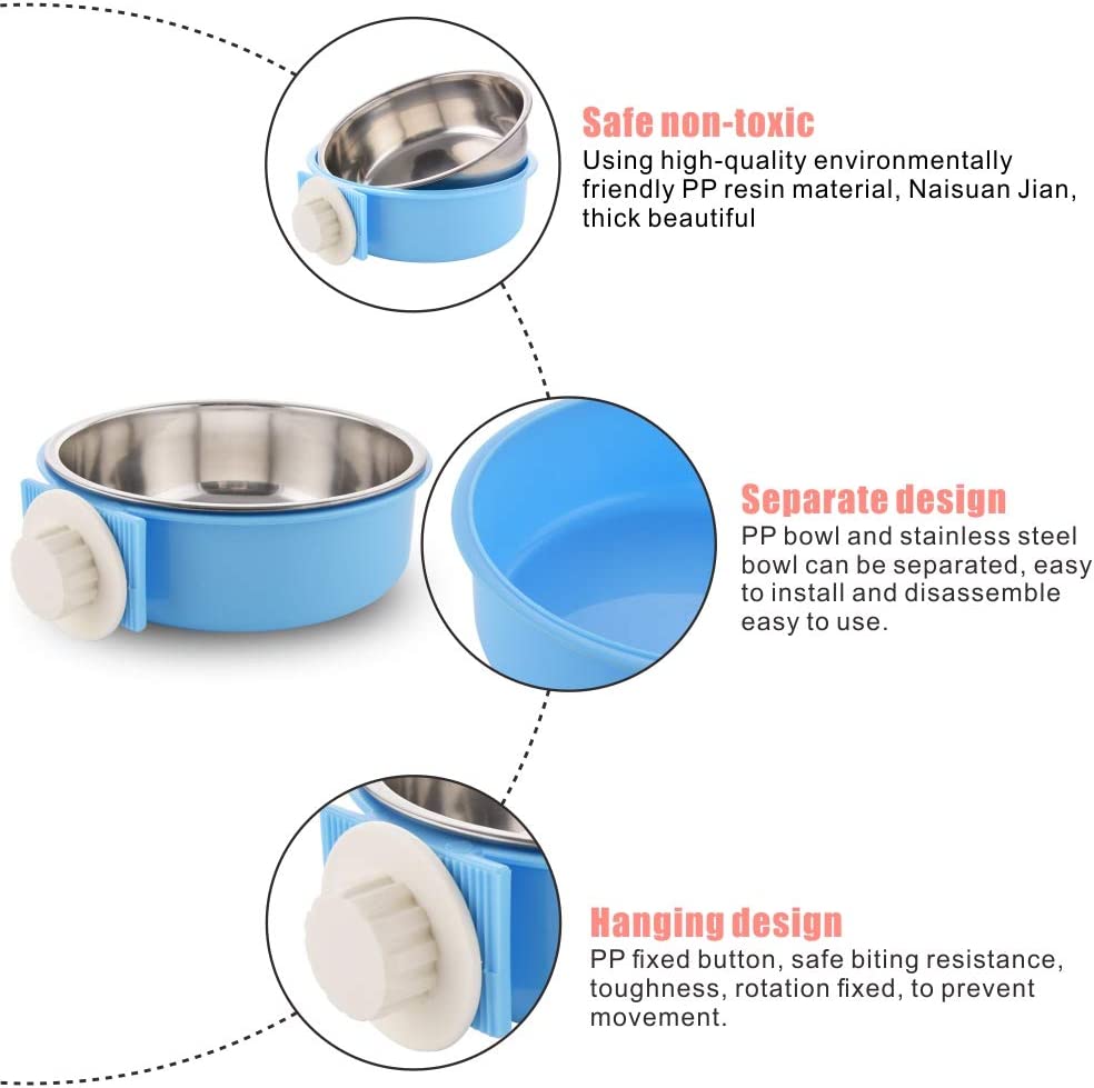 Foto 5 pulgar | Cuenco Crate Dog Extraíble De Acero Inoxidable Para Comida Y Agua - Venta Internacional.
