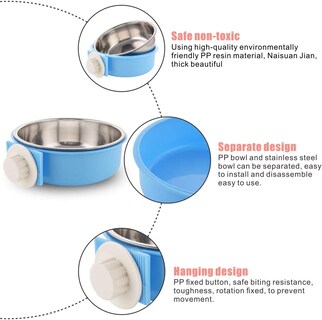 Foto 4 | Cuenco Crate Dog Extraíble De Acero Inoxidable Para Comida Y Agua - Venta Internacional.