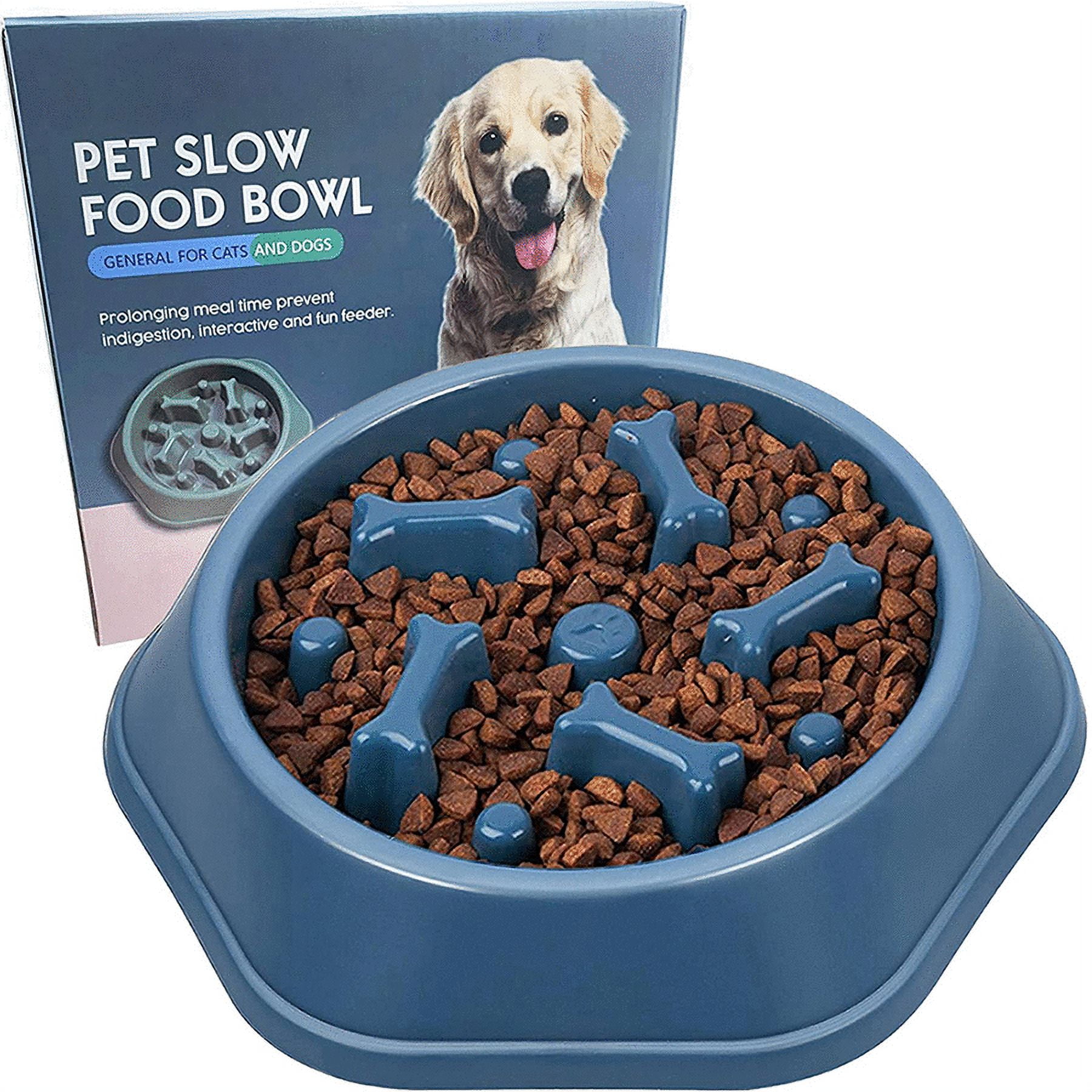 Cuenco Pet Slow Feeding Para Perros Pequeños, Antiasfixia, Azul - Venta Internacional.