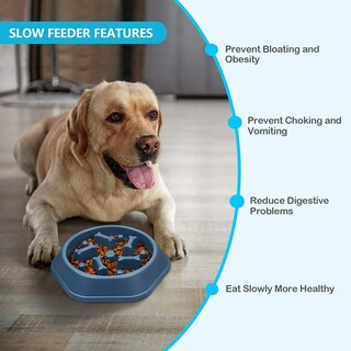 Foto 2 | Cuenco Pet Slow Feeding Para Perros Pequeños, Antiasfixia, Azul - Venta Internacional.