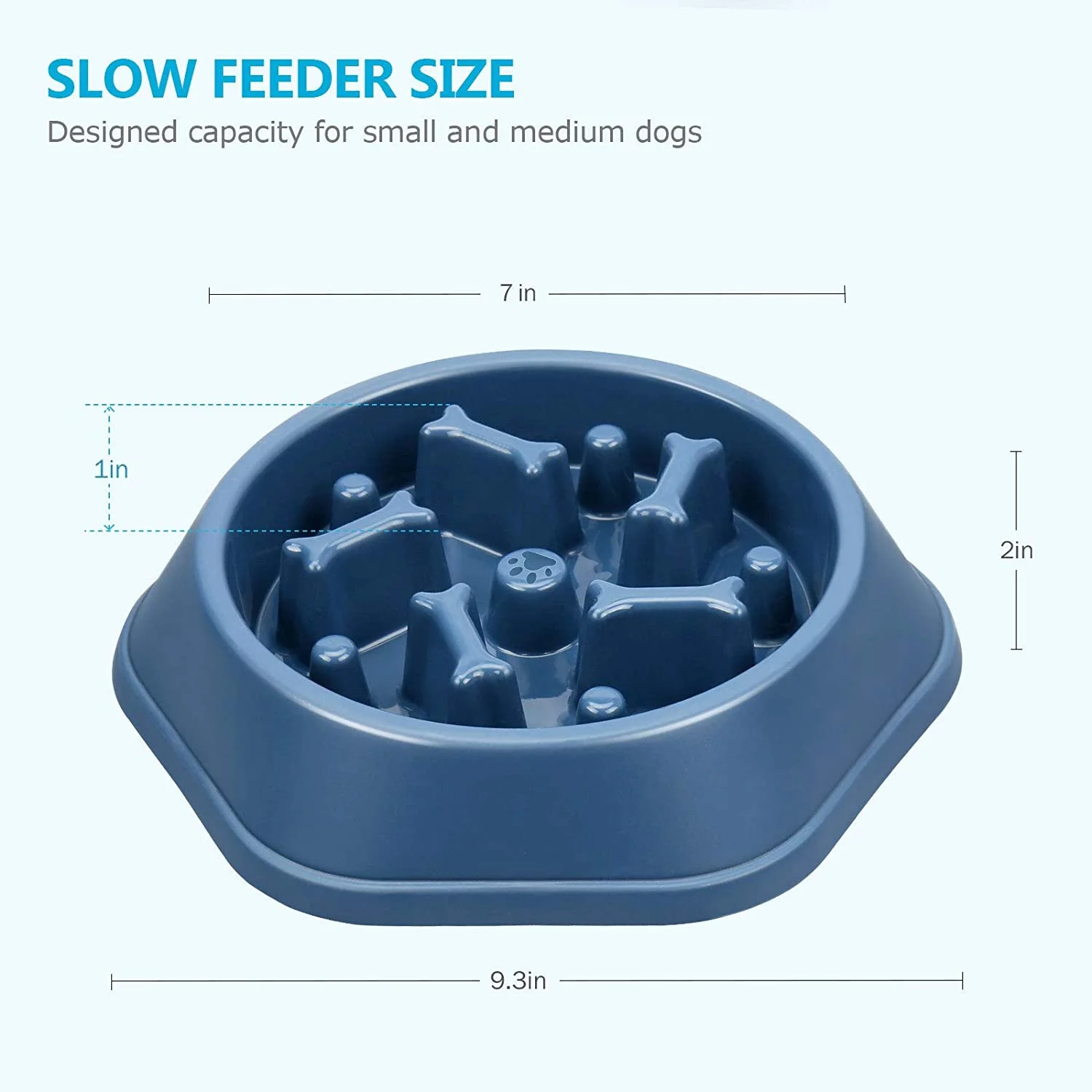 Foto 4 pulgar | Cuenco Pet Slow Feeding Para Perros Pequeños, Antiasfixia, Azul - Venta Internacional.