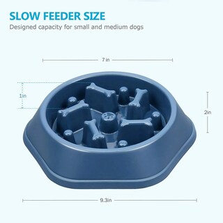 Foto 3 | Cuenco Pet Slow Feeding Para Perros Pequeños, Antiasfixia, Azul - Venta Internacional.