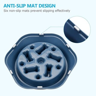 Foto 6 | Cuenco Pet Slow Feeding Para Perros Pequeños, Antiasfixia, Azul - Venta Internacional.