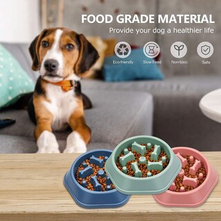 Foto 7 | Cuenco Pet Slow Feeding Para Perros Pequeños, Antiasfixia, Azul - Venta Internacional.