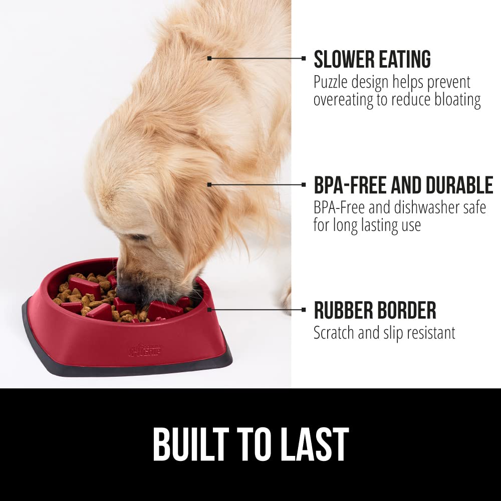 Foto 3 pulgar | Cuenco Para Perros Slow Feeder Gorilla Grip, 1 Taza, Rojo, 100% Libre De Bpa - Venta Internacional.
