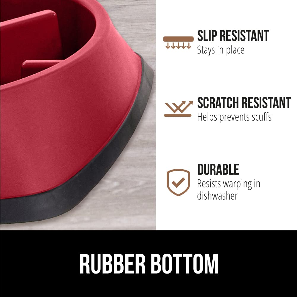 Foto 5 pulgar | Cuenco Para Perros Slow Feeder Gorilla Grip, 1 Taza, Rojo, 100% Libre De Bpa - Venta Internacional.