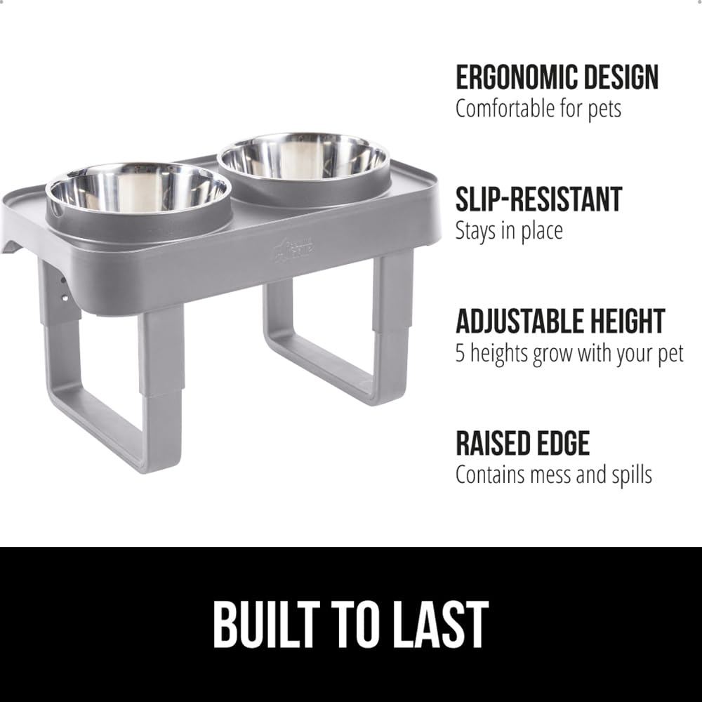 Foto 2 | Comedero Elevado Para Perros Gorilla Grip Ajustable, Gris - Venta Internacional.