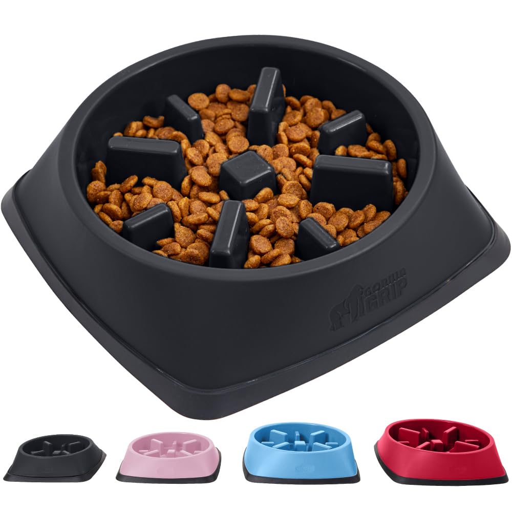 Foto 2 pulgar | Cuenco Para Perros Slow Feeder Gorilla Grip, 4 Tazas, Negro, 100% Libre De Bpa - Venta Internacional.