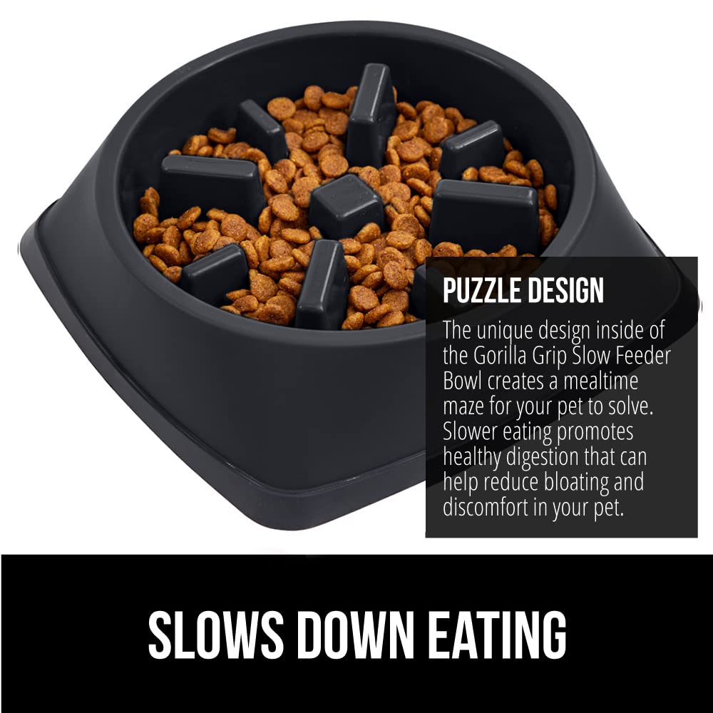 Foto 4 pulgar | Cuenco Para Perros Slow Feeder Gorilla Grip, 4 Tazas, Negro, 100% Libre De Bpa - Venta Internacional.