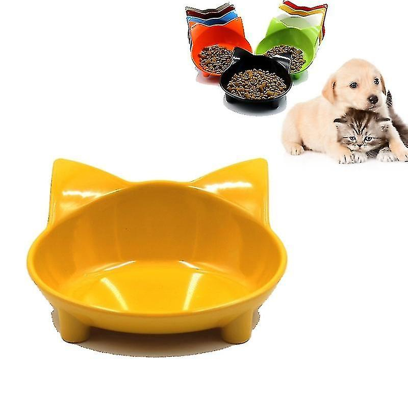 Jaula Para Pájaros Pet Bowl Huoguo, Bañeras Antideslizantes Con Forma De Gato, Color Amarillo - Venta Internacional.