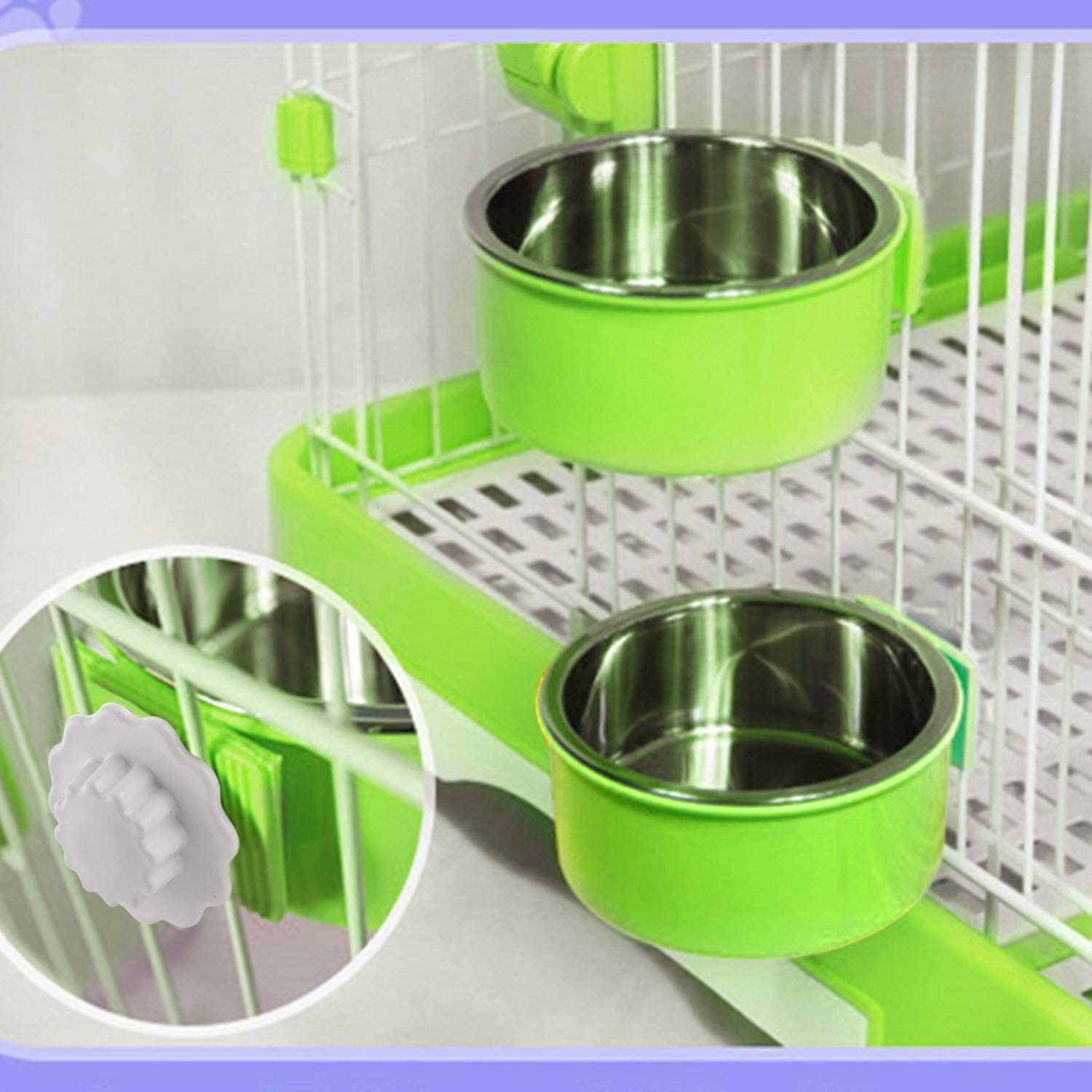 Foto 2 pulgar | Comedero De Agua Y Comida Extraíble De Acero Inoxidable Crate Dog Bowl - Venta Internacional.