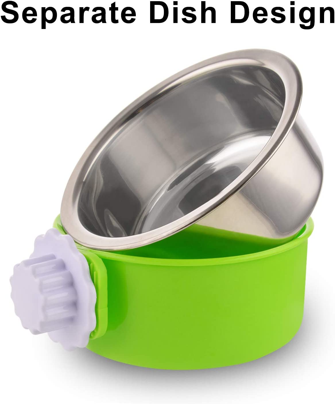 Foto 4 pulgar | Comedero De Agua Y Comida Extraíble De Acero Inoxidable Crate Dog Bowl - Venta Internacional.