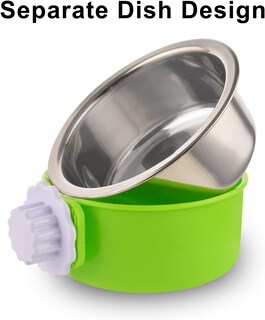 Foto 3 | Comedero De Agua Y Comida Extraíble De Acero Inoxidable Crate Dog Bowl - Venta Internacional.