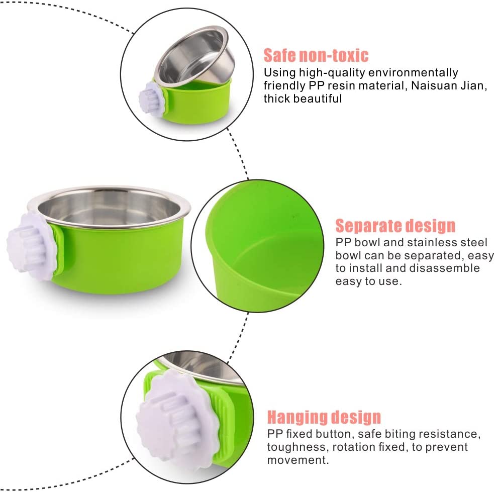 Foto 5 pulgar | Comedero De Agua Y Comida Extraíble De Acero Inoxidable Crate Dog Bowl - Venta Internacional.