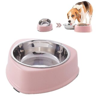 Foto 1 | Cuenco Triangular De Acero Inoxidable Para Perros Bird Cage Bird Baths, Color Rosa - Venta Internacional.