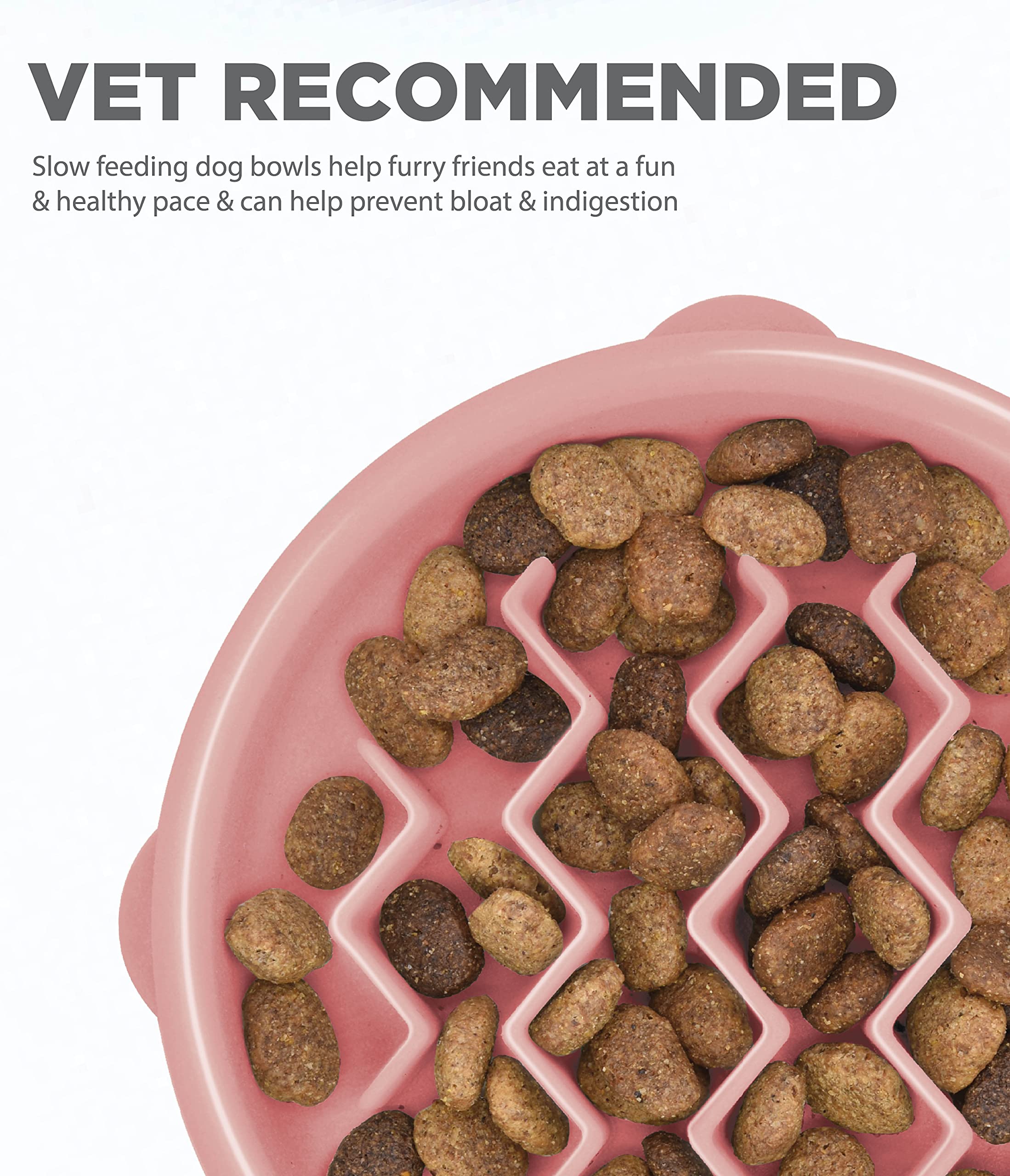 Foto 5 pulgar | Comedero Para Perros Outward Hound Fun Feeder Slo Bowl, Alimentador Lento, Rosa - Venta Internacional.