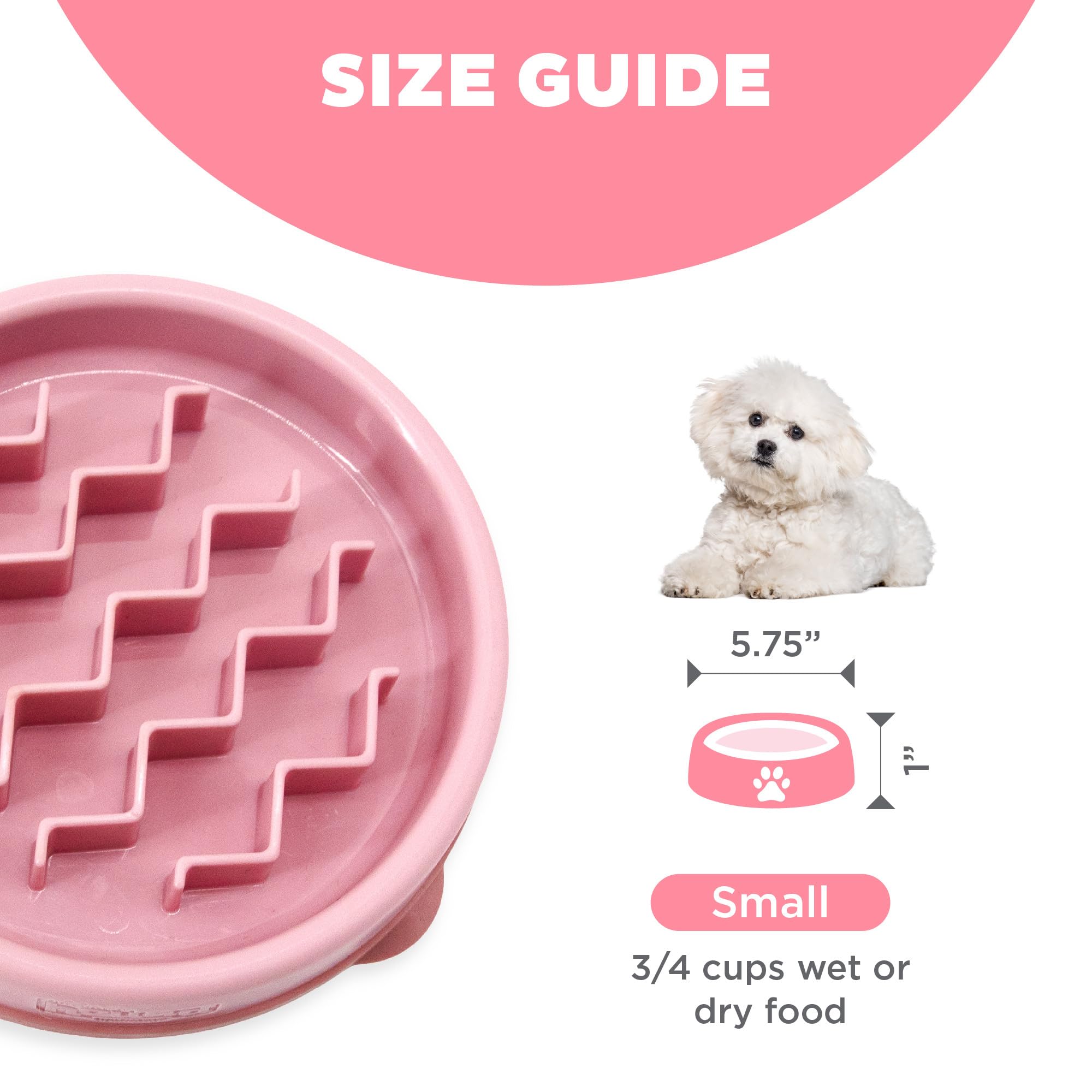 Foto 6 pulgar | Comedero Para Perros Outward Hound Fun Feeder Slo Bowl, Alimentador Lento, Rosa - Venta Internacional.