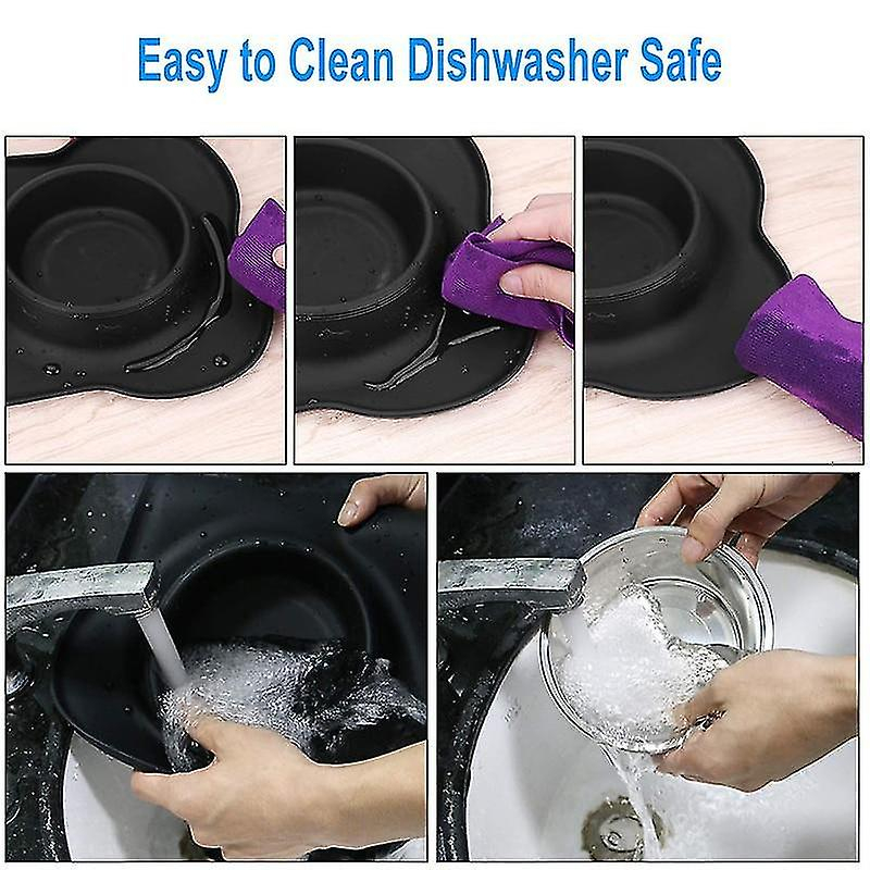 Foto 4 pulgar | Cuenco Antideslizante Para Perros, Doble, Con Tapete De Silicona, Acero Inoxidable S - Venta Internacional.
