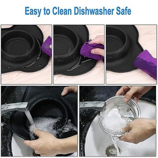 Foto 3 | Cuenco Antideslizante Para Perros, Doble, Con Tapete De Silicona, Acero Inoxidable S - Venta Internacional.